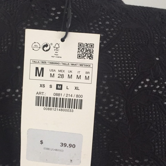 NWT Zara lace detail top black medium - Picture 5 of 5